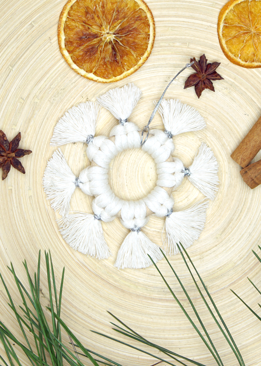 ozdoba-choinkowa-makrama-gwiazda-wiazana Słońce bombka na choinkę ozdoba