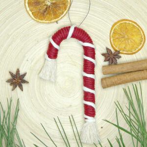 Lizak pleciony czerwony na choinkę